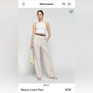 NWT Mason Linen Pants from Reformation | new with tags